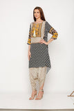 Printed Kurta with Mirror work Set - Kavvach 