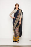 Printed Saree with Embroidered Highlights - Kavvach 