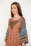 Brown Printed Dress - Kavvach 