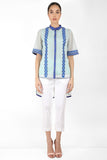 Geometric Square Cut Shirt with Tulip Pants - Kavvach 