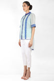 Geometric Square Cut Shirt with Tulip Pants - Kavvach 