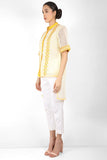 Geometric Square Cut Shirt with Tulip Pants - Kavvach 