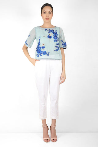 Bellerina Square Cut Blouse and Trouser Set - Kavvach 