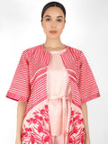 Striped Tulip Long Jacket - Kavvach 