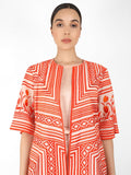 Multi Directional Stripe Floral Jacket - Kavvach 