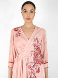 Marble Print Summer Garden Angrakha Tunic - Kavvach 