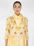 Summer Garden High Low Shirt with Scarf - Kavvach 