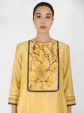 Summer Garden Tunic with Marble Print Dupatta - Kavvach 