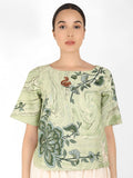 Marble Print Square Cut Blouse - Kavvach 
