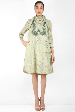 Summer Garden High Low Shirt with Scarf - Kavvach 