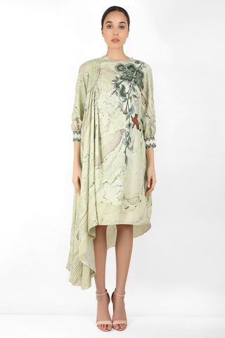 Marble Print Summer Garden Drape Tunic - Kavvach 