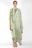 Summer Garden Tunic with Marble Print Dupatta - Kavvach 