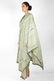 Summer Garden Tunic with Marble Print Dupatta - Kavvach 