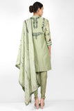 Summer Garden Tunic with Marble Print Dupatta - Kavvach 
