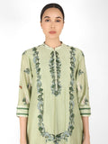 Summer Garden Tunic with Marble Print Dupatta - Kavvach 