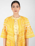 Multi Directional Stripe Floral Jacket - Kavvach 