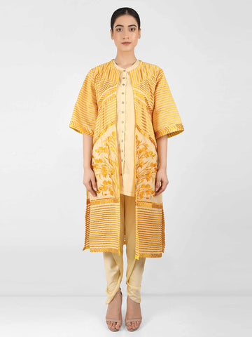 Striped Tulip Long Jacket - Kavvach 