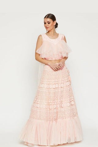 Peach Lehenga - Kavvach 