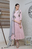 Baby Pink Embroidered Anarkali Set - Kavvach 