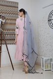 Baby Pink Embroidered Anarkali Set - Kavvach 