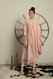 Baby Pink Embroidered Kurta With Pants - Kavvach 