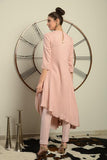Baby Pink Embroidered Kurta With Pants - Kavvach 