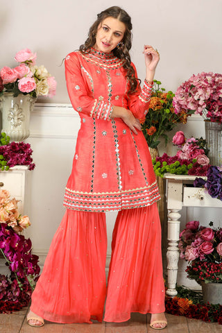 Orange Sharara with Jacket