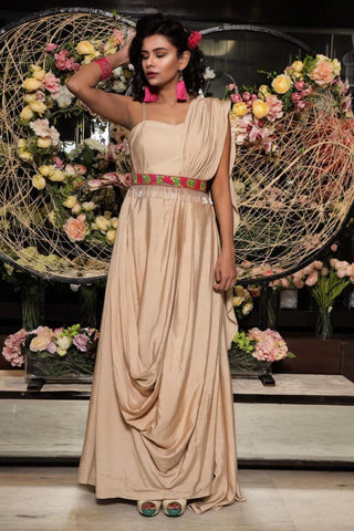 Nude Drapey Gown - Kavvach 