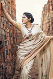 Beige Hand-painted Saree - Kavvach 