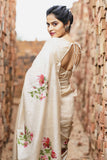 Beige Hand-painted Saree - Kavvach 