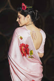 Pink Hand-painted Saree - Kavvach 