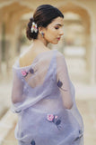 Mauve Hand-painted Saree - Kavvach 