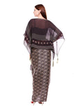 Ikkat Print Drape Skirt with Printed Kaftaan - Kavvach 