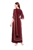 Maroon Printed Kurta Set - Kavvach 
