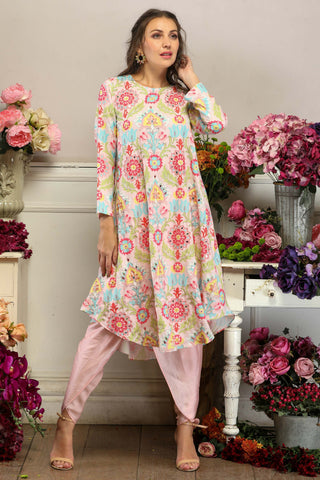 Multi Colored Long Tunic with Pants