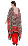 Drape Dress with Printed Cape - Kavvach 
