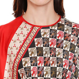 Printed Asymmetrical Top with Palazzo Pants - Kavvach 