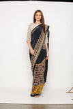 Printed Saree with Embroidered Highlights - Kavvach 