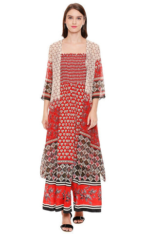 Printed Jumpsuit with Jacket - Kavvach 