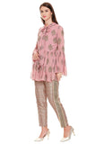 Pink Printed Top and Pants Set - Kavvach 