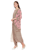 Printed Dhoti Jumpsuit with Jacket - Kavvach 