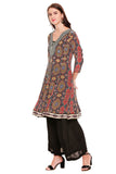 Printed Short Anarkali with Pant - Kavvach 