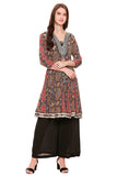 Printed Short Anarkali with Pant - Kavvach 