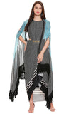 Sleeveless Drape Dress with Cape - Kavvach 