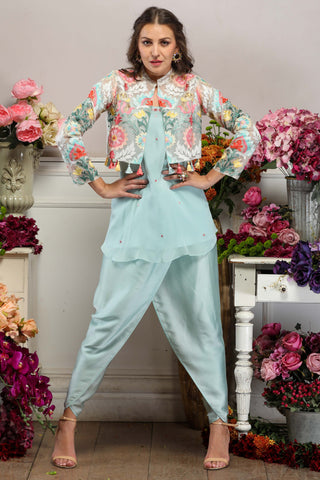 Organza Jacket with Tulip Pants
