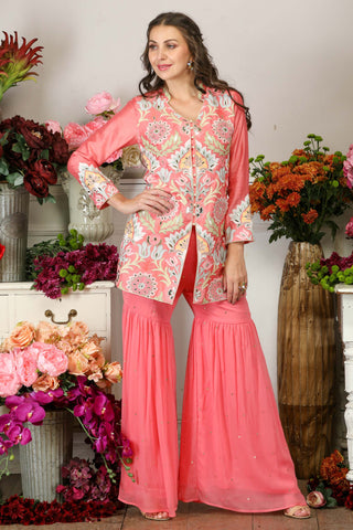 Sharara with Embroidered Jacket