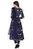 Navy layered anarkali set - Kavvach 