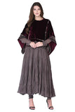 Dark grey anarkali set - Kavvach 