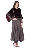Dark grey anarkali set - Kavvach 