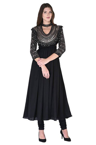 Embroidered Anarkali Set. - Kavvach 